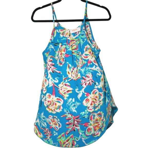 Renee C. Tops - EUC Renee C. Galia Cami Tank Top Floral Blue Sleeveless Women's Large Flowy